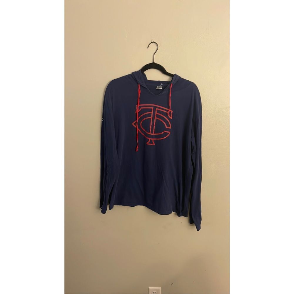 Minnesota Twins Baseball Ford Long Sleeve Hooded Tee Blue Red